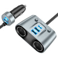Hoco Z51 Establisher 147W Car Charger (Dual Cigarette Lighter + 5 Ports)
