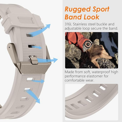 Apple Watch Armor Design Strap| FKM Rubber & Black Stainless Steel