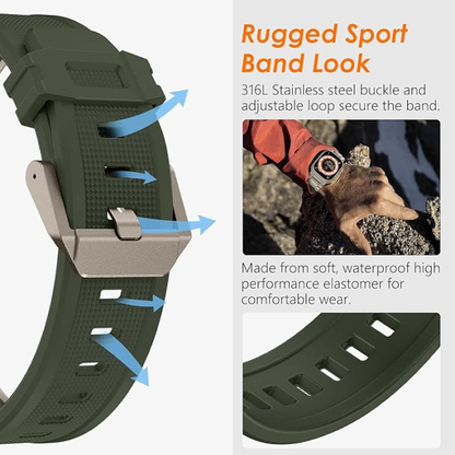 Apple Watch Armor Design Strap| FKM Rubber & Stainless Steel