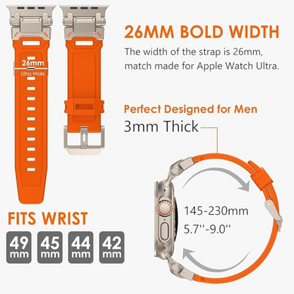 Apple Watch Armor Design Strap| FKM Rubber & Stainless Steel