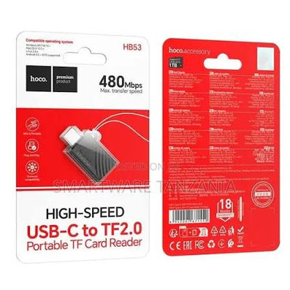 HOCO HB53 Mini USB-C to TF / MicroSD Card Reader – 480Mbps, OTG