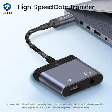 Lito LA04T Type-C to Jack & Type-C Converter – 60W
