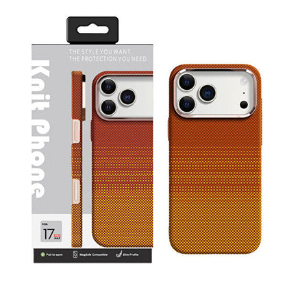 Orange Knit MagSafe Case for iPhone – Stylish Slim Protection