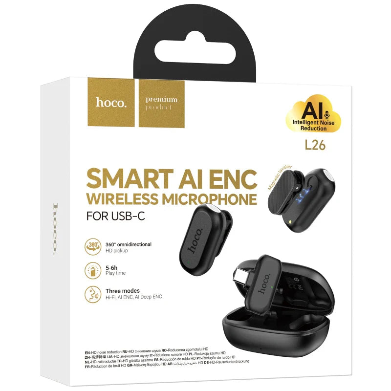HOCO L26 dual wireless lavalier microphone for Android phones
