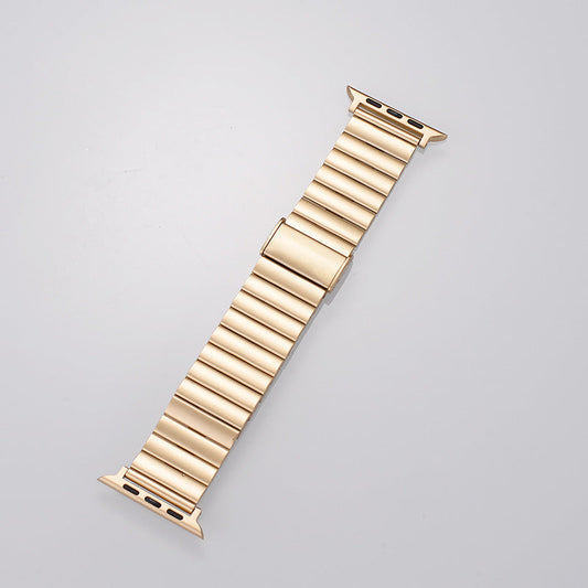 Spigen Modern Fit 316L brushed stainless steel multi-link bracelet close-up showing polished finish and link detail
