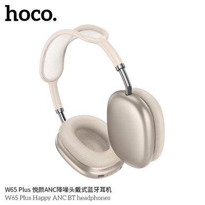 Hoco W65 Plus ANC Over-Ear Headphones – Bluetooth 5.4, 45 h Playtime, Active Noise Canceling