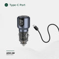 Dual Port Car Charger 75W PD & QC with Type-C Cable – Green Lion