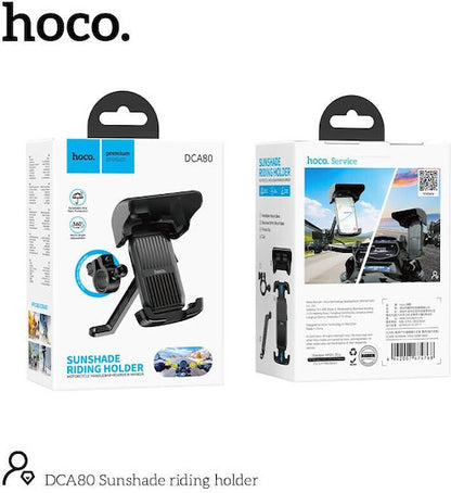 Phone mount installed on motorcycle handlebar
