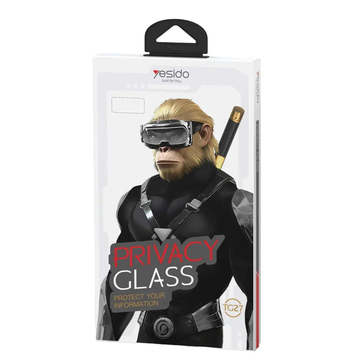 Anti spy iPhone screen protector showing front clear display
