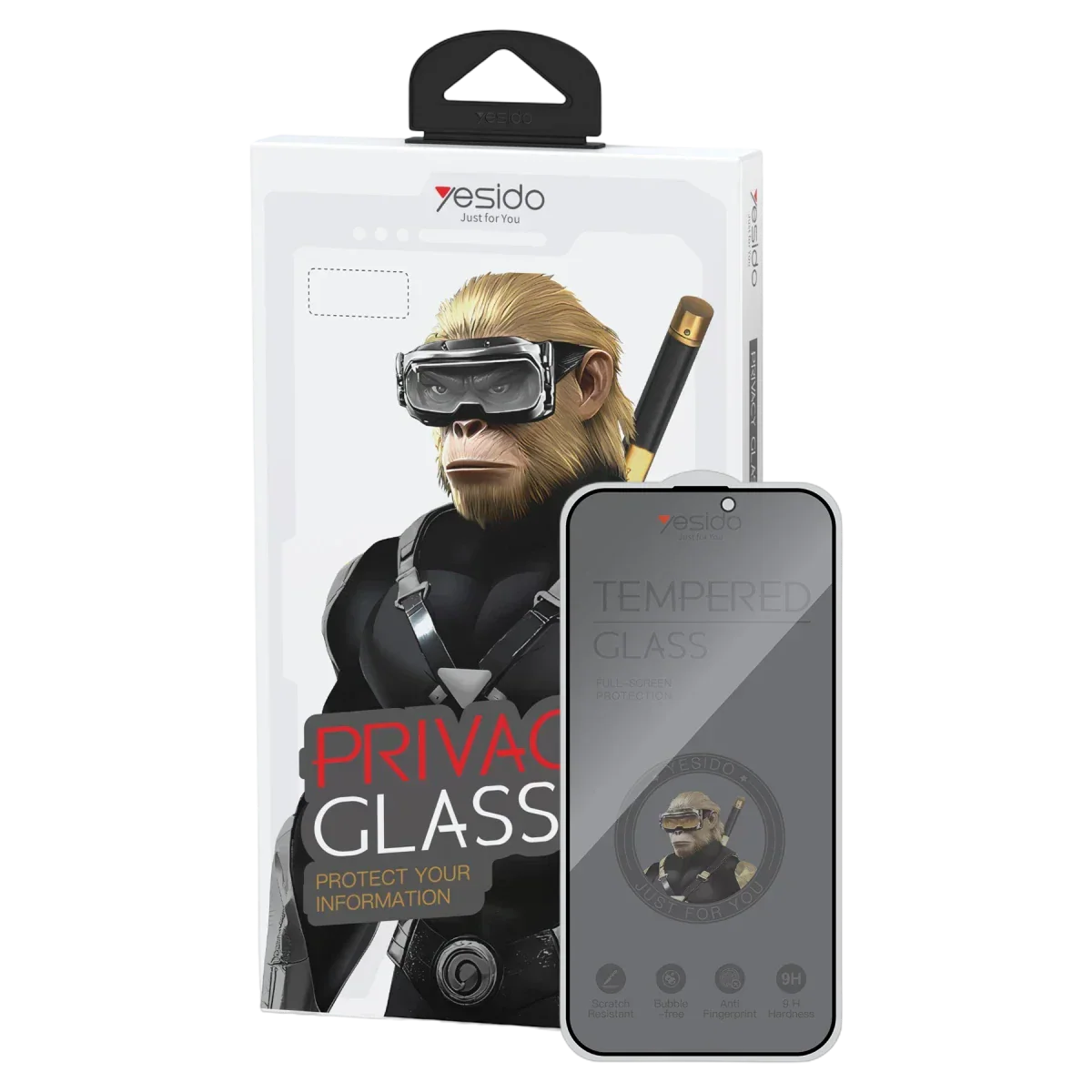 Yesido TG27 privacy glass iPhone 17 Pro Max anti spy screen protector
